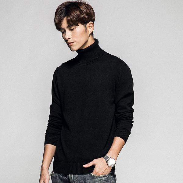 men's turtleneck cotton pullover autumn winter warm solid comfortable slim fit clothes knitted casual male sweater pull homme, White;black
men's turtleneck cotton pullover autumn winter warm solid comfortable slim fit clothes knitted casual male sweater pull homme, White;black