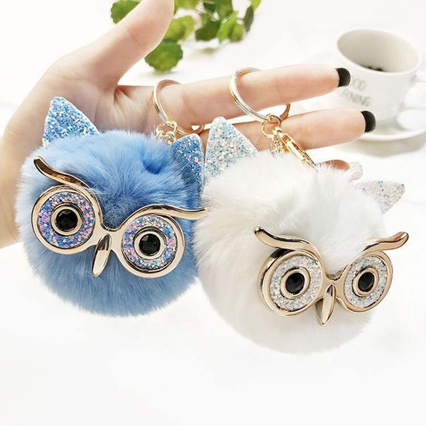 2020 new designer owl keychains for girls boy fluffy fake animal fur ball pompon key chain charm women bag key ring, Silver
2020 new designer owl keychains for girls boy fluffy fake animal fur ball pompon key chain charm women bag key ring, Silver