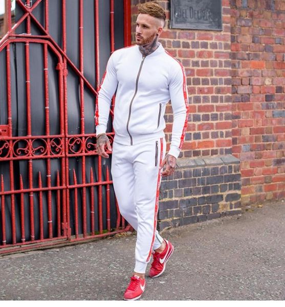 two-piece suit muscle male brother training tracksuit tide brand long-sleeved casual sports fitness zipper running jogger suit, Gray
two-piece suit muscle male brother training tracksuit tide brand long-sleeved casual sports fitness zipper running jogger suit, Gray