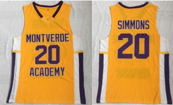 Montverde Academy 20 Ben Simmons Jersey Stitched embroidery Men Basketball College Jerseys HIGH SCHOOL Uniform wears