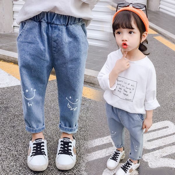 xq6x0 korean style children's autumn jeans girl's pants 2019 new children's foreign style smiling jeans wear baby clothes fac, Blue
xq6x0 korean style children's autumn jeans girl's pants 2019 new children's foreign style smiling jeans wear baby clothes fac, Blue