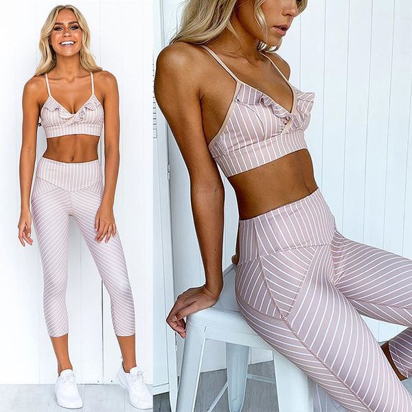 2020 new women's yoga suit striped printed suspender bra cropped pants fitness yoga sport gym leggings set 2 piece set women, White;red
2020 new women's yoga suit striped printed suspender bra cropped pants fitness yoga sport gym leggings set 2 piece set women, White;red
