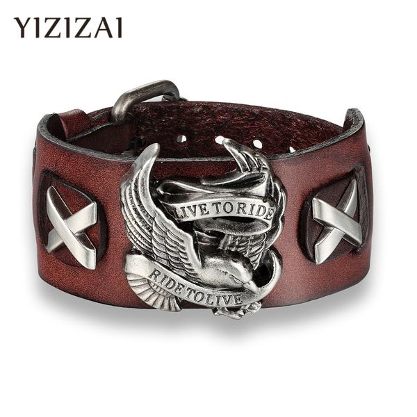 yizizai punk ride to live bracelets male bird skull retro bracelet homme genuine leather bracelet men woman bracelets bangles, Golden;silver
yizizai punk ride to live bracelets male bird skull retro bracelet homme genuine leather bracelet men woman bracelets bangles, Golden;silver