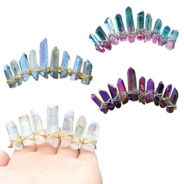 women bridal imitation raw quartz wedding tiara hair comb faux crystal hairpins, Golden;silver
women bridal imitation raw quartz wedding tiara hair comb faux crystal hairpins, Golden;silver