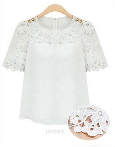 women summer blouse new large size chiffon blusa short sleeved lace hollow out shirt women clothes vestidos lbd9949, White
women summer blouse new large size chiffon blusa short sleeved lace hollow out shirt women clothes vestidos lbd9949, White