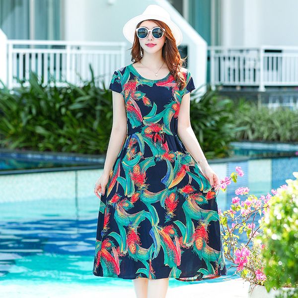 plus size 5xl dress 2020 summer style short sleeve o neck casual midi dress women elegant bohemian print floral dresses female, Black;gray
plus size 5xl dress 2020 summer style short sleeve o neck casual midi dress women elegant bohemian print floral dresses female, Black;gray