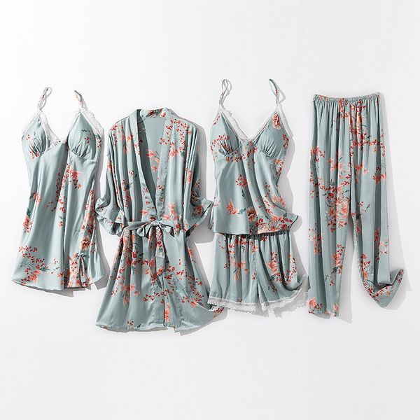 casual 5pcs robe set women summer kimono bath gown satin pajamas suit print flower sleepwear suit nightwear homewear, Black;red
casual 5pcs robe set women summer kimono bath gown satin pajamas suit print flower sleepwear suit nightwear homewear, Black;red