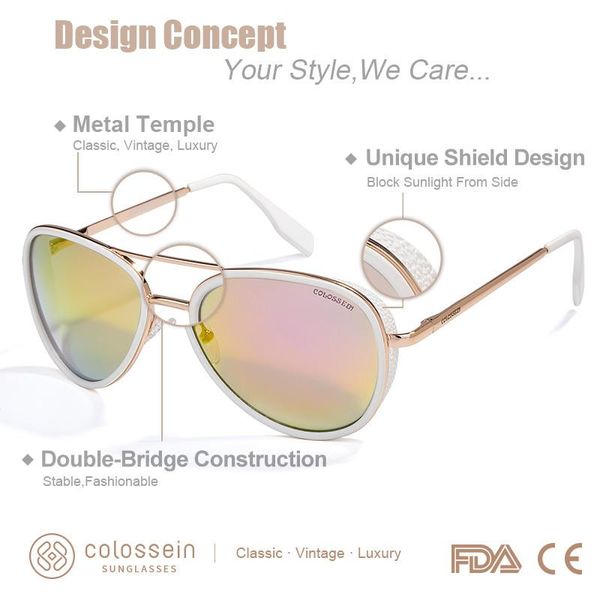colossein pilot sunglasses women 2019 vintage fashion coating sun glasses metal frame men outdoor gafas de sol uv400 mx200619, White;black
colossein pilot sunglasses women 2019 vintage fashion coating sun glasses metal frame men outdoor gafas de sol uv400 mx200619, White;black