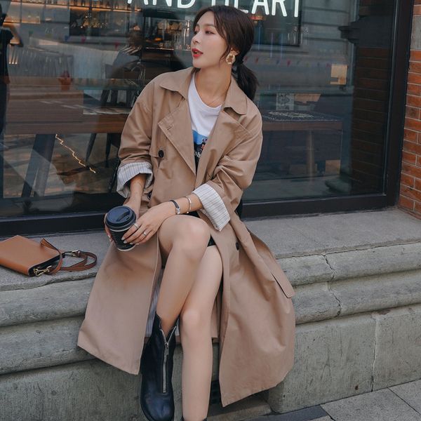 2020 new autumn women solid color windbreaker female double breasted jacket ladies lace up coat girls outwear, Tan;black
2020 new autumn women solid color windbreaker female double breasted jacket ladies lace up coat girls outwear, Tan;black