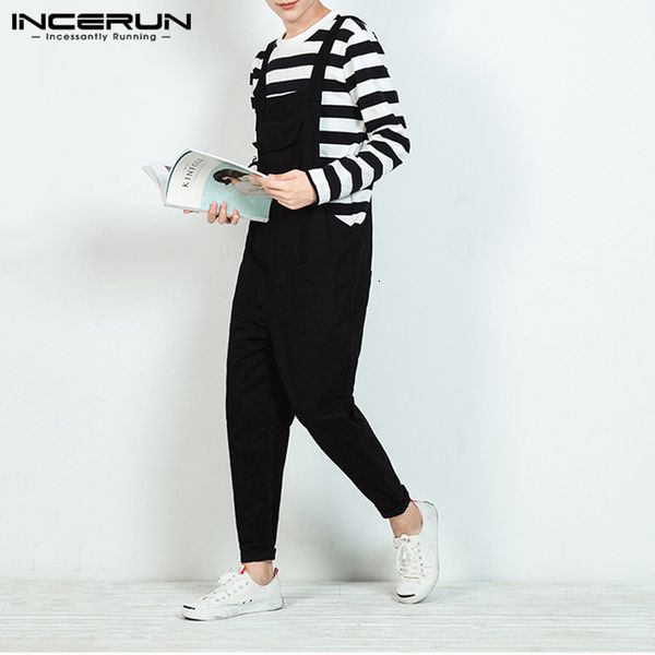 men's pants incerun pockets vintage joggers loose cotton rompers man suspender bottoms mens fashion jumpsuits solid color overalls plus, Black
men's pants incerun pockets vintage joggers loose cotton rompers man suspender bottoms mens fashion jumpsuits solid color overalls plus, Black