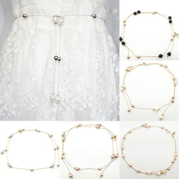 2020 elegant woman pearl waist chain belts metal chain belt wild thin waistband ladies dress decorative belts bohemian slim belt, Black;brown
2020 elegant woman pearl waist chain belts metal chain belt wild thin waistband ladies dress decorative belts bohemian slim belt, Black;brown