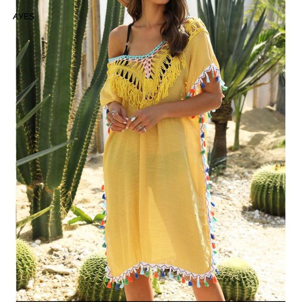 yellow tunic beachwear black vestido playa woman beach dress fringe cover up ladies 2020 summer women tassel swimsuit cover ups, White;black
yellow tunic beachwear black vestido playa woman beach dress fringe cover up ladies 2020 summer women tassel swimsuit cover ups, White;black