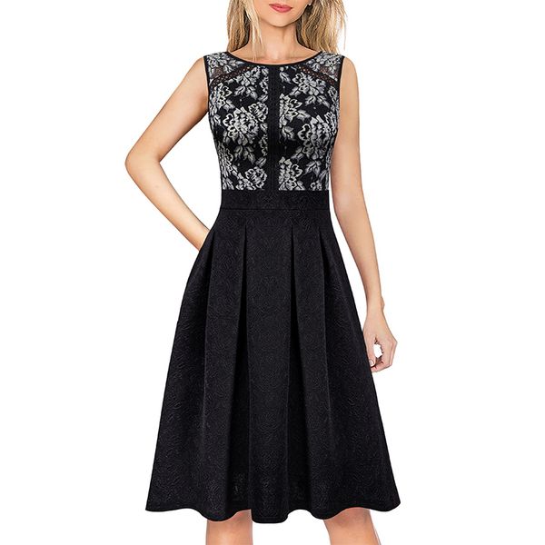 vfemage womens elegant floral lace patchwork pockets pleated semi-formal cocktail party fit and flare a-line skater dress v266, Black;gray
vfemage womens elegant floral lace patchwork pockets pleated semi-formal cocktail party fit and flare a-line skater dress v266, Black;gray