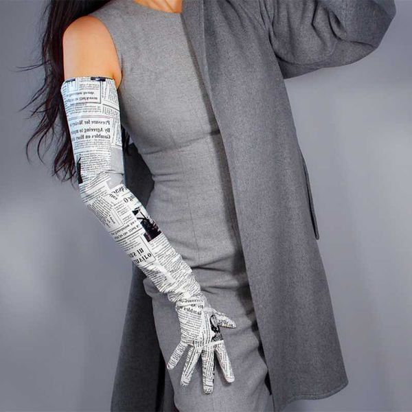 latex long gloves shine leather pu 28" 70cm newspaper print black white contrast women long leather gloves 2020 new wpu214, Blue;gray
latex long gloves shine leather pu 28" 70cm newspaper print black white contrast women long leather gloves 2020 new wpu214, Blue;gray