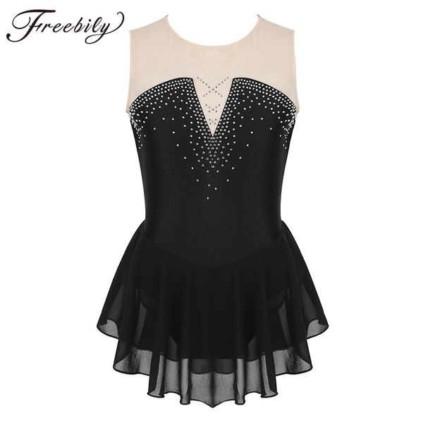 sparkly inlaid rhinestone mesh splice gymnastics leotard girls figure skating dress kids contemporary lyrical ballet costumes, Black;red
sparkly inlaid rhinestone mesh splice gymnastics leotard girls figure skating dress kids contemporary lyrical ballet costumes, Black;red