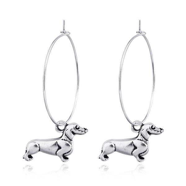 1pair cute small dog pendant hoop earrings for women funny color short leg dog round earring chic ear hoop jewelry e545-4, Golden;silver
1pair cute small dog pendant hoop earrings for women funny color short leg dog round earring chic ear hoop jewelry e545-4, Golden;silver