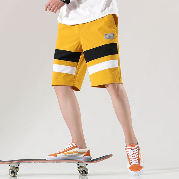 men's shorts summer trend thin striped straight-leg casual cropped pants korean style handsome loose sports, White;black
men's shorts summer trend thin striped straight-leg casual cropped pants korean style handsome loose sports, White;black