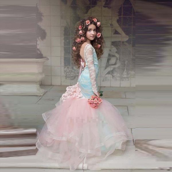 blue and pink girls pageant gowns 2020 lace long sleeves backless mermaid flower girl dresses for wedding children party dress, Red;yellow
blue and pink girls pageant gowns 2020 lace long sleeves backless mermaid flower girl dresses for wedding children party dress, Red;yellow