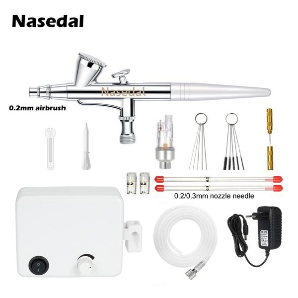 nasedal 0.2mm 2cc dual-action airbrush компрессор nail аэрограф spray gun для ногтей торт макияж 0.2mm / 0.3mm сопла игла
nasedal 0.2mm 2cc dual-action airbrush компрессор nail аэрограф spray gun для ногтей торт макияж 0.2mm / 0.3mm сопла игла