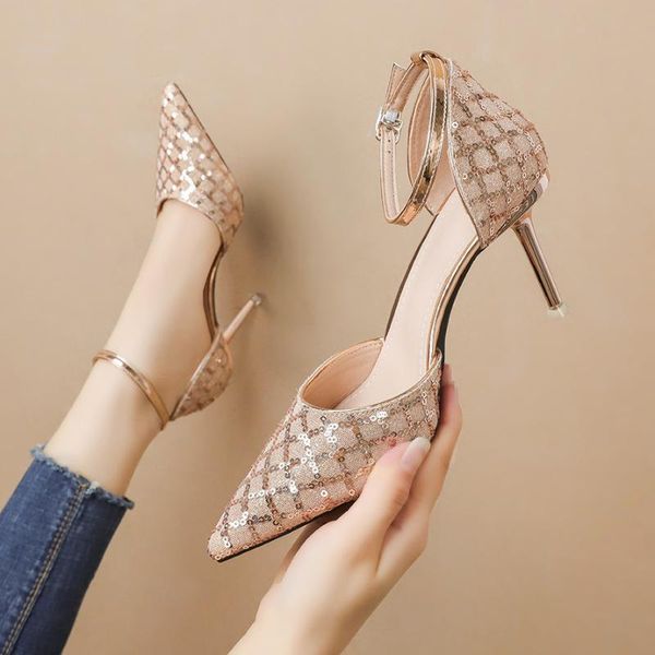 2020 fashion pointed toe shallow mouth high heels shoes women a- line thin heeled slimming sandals banquet wedding shoes, Black
2020 fashion pointed toe shallow mouth high heels shoes women a- line thin heeled slimming sandals banquet wedding shoes, Black