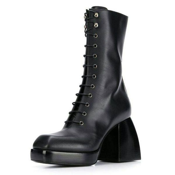 натуральная кожа квадратный каблук сапоги европейский и американский стиль side zipper платформы мотоцикл сапоги шнуровка, Black 
натуральная кожа квадратный каблук сапоги европейский и американский стиль side zipper платформы мотоцикл сапоги шнуровка, Black