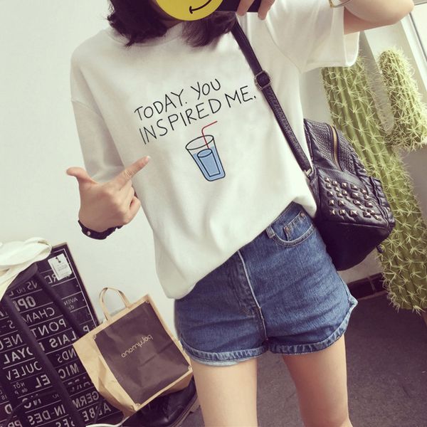 оптовая лето 2018 белый с коротким рукавом женская футболка основывая рубашку корейский новый короткими рукавами сыпучие все матча женская р, White;black 
оптовая лето 2018 белый с коротким рукавом женская футболка основывая рубашку корейский новый короткими рукавами сыпучие все матча женская р, White;black