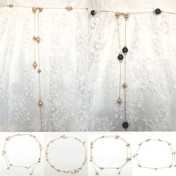 2020 elegant woman pearl waist chain belts metal chain belt wild thin waistband ladies dress decorative belts bohemian slim belt, Black;brown
2020 elegant woman pearl waist chain belts metal chain belt wild thin waistband ladies dress decorative belts bohemian slim belt, Black;brown