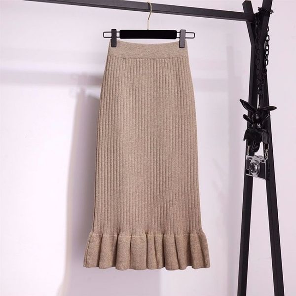 women elastic waist drawstring skirts knitted medium long skirts spring and autumn midi skirt 2020 casual office female skirts, Black
women elastic waist drawstring skirts knitted medium long skirts spring and autumn midi skirt 2020 casual office female skirts, Black