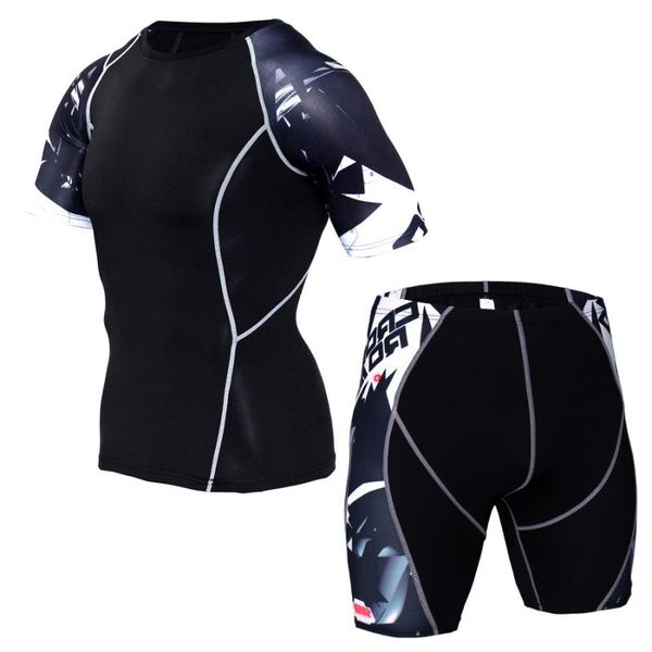 men's running short sleeve compression shirts and shorts sets gym workout quick dry tight shirts sportswear suits, White;black
men's running short sleeve compression shirts and shorts sets gym workout quick dry tight shirts sportswear suits, White;black