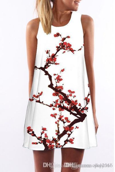 women dress summer crew neck sling sleeveless hip wrap elegant lady digital plum printing print skirt casual pencil dresses size s-xl, Black;gray