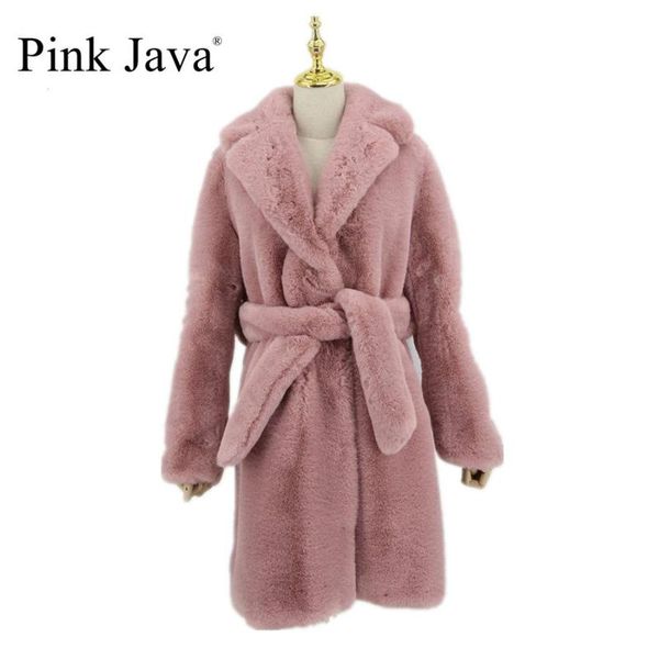 pink java qc20048 new arrival women winter coat faux fur long coat fake fur overcoat, Black