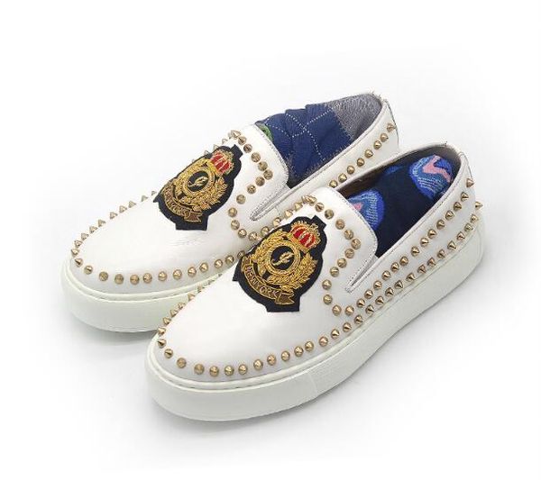 new arrival fashion men shoes rivet genuine leather slip on casual shoes for men loafers board, Black
new arrival fashion men shoes rivet genuine leather slip on casual shoes for men loafers board, Black