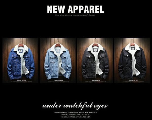 Men Fashion Jackets Designer Winter Thick Denim Jackets Mens Lapel Long Sleeved Casual Loose Coats 2020 New Arrival 3 Colors
Men Fashion Jackets Designer Winter Thick Denim Jackets Mens Lapel Long Sleeved Casual Loose Coats 2020 New Arrival 3 Colors