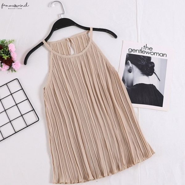 womens clothing casual women shirt pleated halter sling clothing summer regular multicolor chiffon sleeveless top, White
womens clothing casual women shirt pleated halter sling clothing summer regular multicolor chiffon sleeveless top, White
