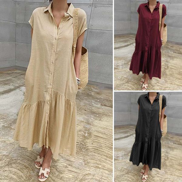 casual dresses summer women sleeveless dress solid ruffles patchwork sundress zanzea kaftan robe long maxi buttons vestidos plus size, Black;gray
casual dresses summer women sleeveless dress solid ruffles patchwork sundress zanzea kaftan robe long maxi buttons vestidos plus size, Black;gray