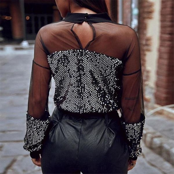 2020 сексуальные женщины see through панелями прозрачный mesh стенд шеи sequined patchwrok длинным рукавом sheer блузка рубашка дамы tops пл, White
2020 сексуальные женщины see through панелями прозрачный mesh стенд шеи sequined patchwrok длинным рукавом sheer блузка рубашка дамы tops пл, White