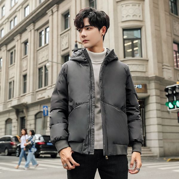 2019 winter new warm down jacket jacket men's short hooded white duck down velvet thickened warm youth winter coat, Black
2019 winter new warm down jacket jacket men's short hooded white duck down velvet thickened warm youth winter coat, Black