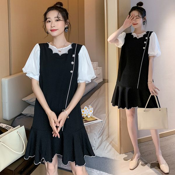 8125# maternity clothes summer short sleeve easy matching loose false two-piece dress for pregnant women pregnancy clothes, White
8125# maternity clothes summer short sleeve easy matching loose false two-piece dress for pregnant women pregnancy clothes, White