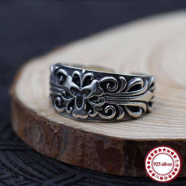 S925 sterling silver men's open ring personality retro classic style cross-shaped flowers sent to the gift of the jewelry 2019
S925 sterling silver men's open ring personality retro classic style cross-shaped flowers sent to the gift of the jewelry 2019