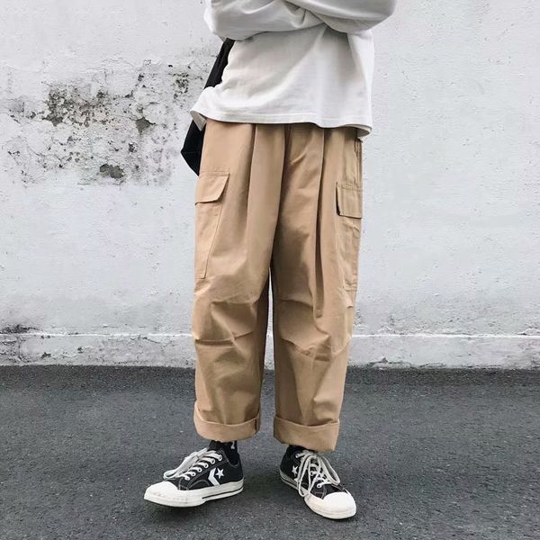 spring and autumn casual men trend straight-cut loose-fit pendant sense workwear loose pants teenager fashion capri pants, Black
spring and autumn casual men trend straight-cut loose-fit pendant sense workwear loose pants teenager fashion capri pants, Black