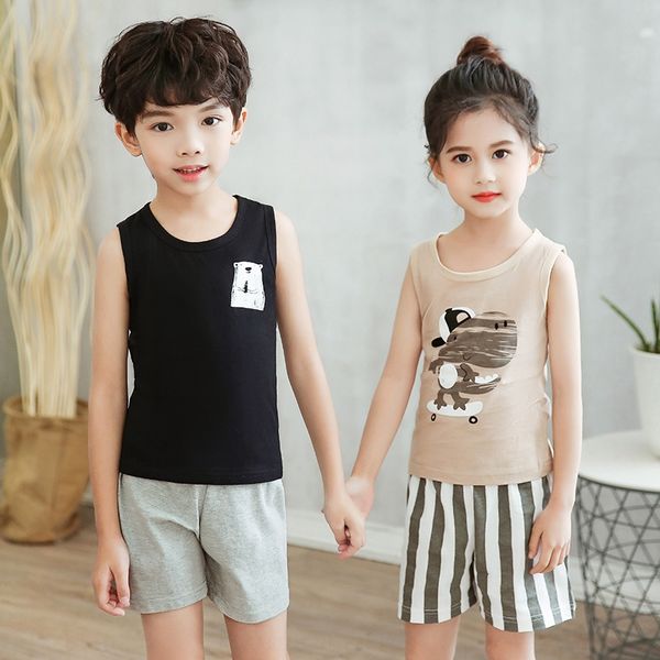 vest suit under children's cotton small middle school children's summer wear baby sleeveless vest base underwear round collar, Blue
vest suit under children's cotton small middle school children's summer wear baby sleeveless vest base underwear round collar, Blue