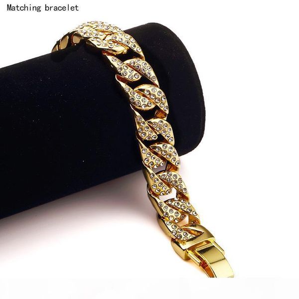 24k solid gold plated miami cuban link chain shiny diamond bracelets hip hop bling jewelry hipster men wristband bangle, Black
24k solid gold plated miami cuban link chain shiny diamond bracelets hip hop bling jewelry hipster men wristband bangle, Black
