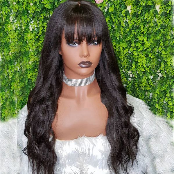 natural black wavy human hair lace front wigs with bangs 180density 360 lace frontal virgin human hair wigs for black women
natural black wavy human hair lace front wigs with bangs 180density 360 lace frontal virgin human hair wigs for black women