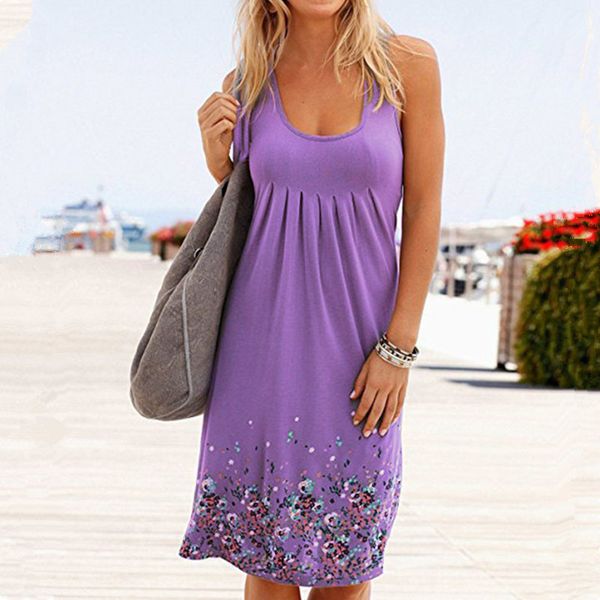 summer women o neck sleeveless dress new casual floral print beach female backless fashion simple pleated dress vestidos, Black;gray
summer women o neck sleeveless dress new casual floral print beach female backless fashion simple pleated dress vestidos, Black;gray