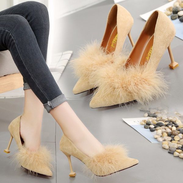2020 ankle strap super high heels faux fluffy fur women sandals 10 cm high heel summer lady shoes pumps, Black
2020 ankle strap super high heels faux fluffy fur women sandals 10 cm high heel summer lady shoes pumps, Black