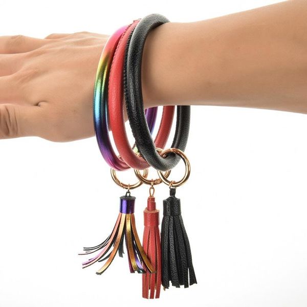 29 style new fashion leather simple bracelet round ring bracelet & bangle tassel keyring circle wristlet for women girls jewelry, Black
29 style new fashion leather simple bracelet round ring bracelet & bangle tassel keyring circle wristlet for women girls jewelry, Black