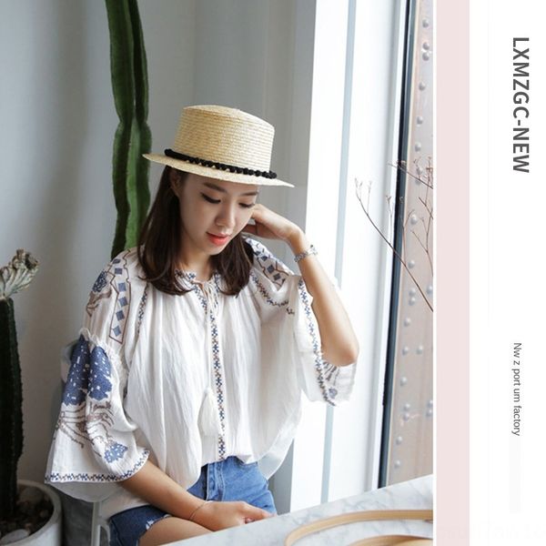 new women's beach holiday sun korean style all-match flat small fur straw hat ball straw hat, Blue;gray
new women's beach holiday sun korean style all-match flat small fur straw hat ball straw hat, Blue;gray