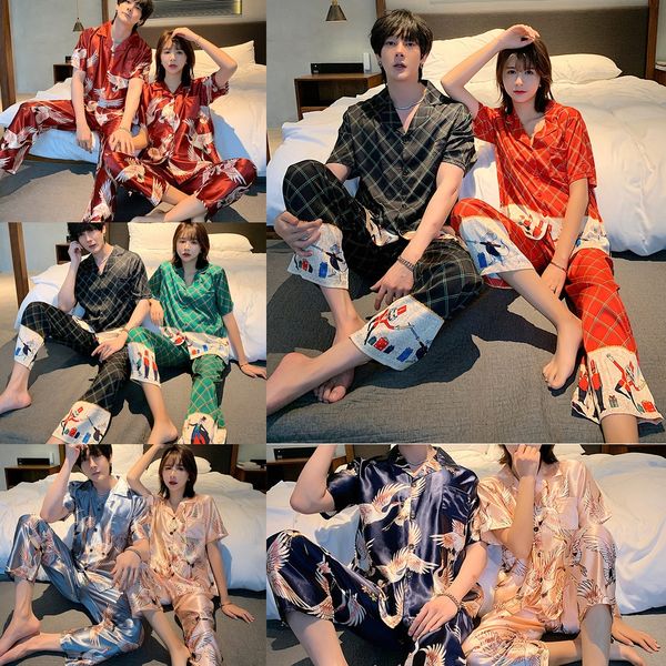 uzlam summer ice couple pajamas short-sleeved trousers thin loose home clothes trousers silk silk-like household clothes men's and wome, Black;brown
uzlam summer ice couple pajamas short-sleeved trousers thin loose home clothes trousers silk silk-like household clothes men's and wome, Black;brown