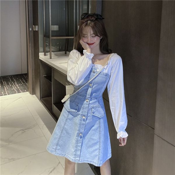 мода поддельной двухсекционный платье 2020 начала осень новая сексуальная -плечий puff рукав строчок denim a- линия юбка женского, White;black
мода поддельной двухсекционный платье 2020 начала осень новая сексуальная -плечий puff рукав строчок denim a- линия юбка женского, White;black