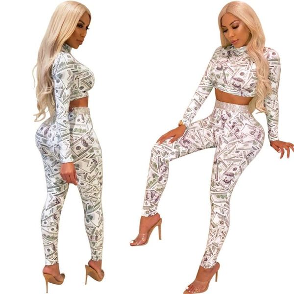 autumn tracksuit women two piece set suit money print sweatshirt crop and pant leggings female casual fitness sportswear set, Gray
autumn tracksuit women two piece set suit money print sweatshirt crop and pant leggings female casual fitness sportswear set, Gray